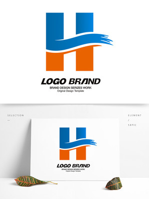 简约创意蓝黄H字母LOGO公司标志设计矢量图免费下载_cdr格式_1024像素_编号33603837